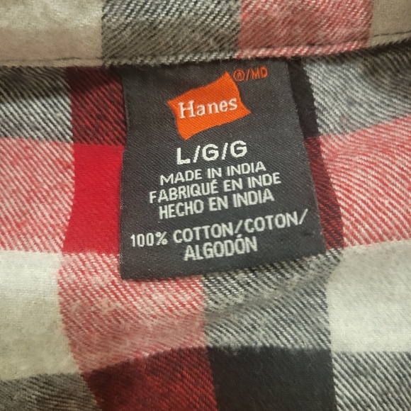 Hanes Mens Plaid Pajama Set - Red, Black, and White - Picture 2 of 6